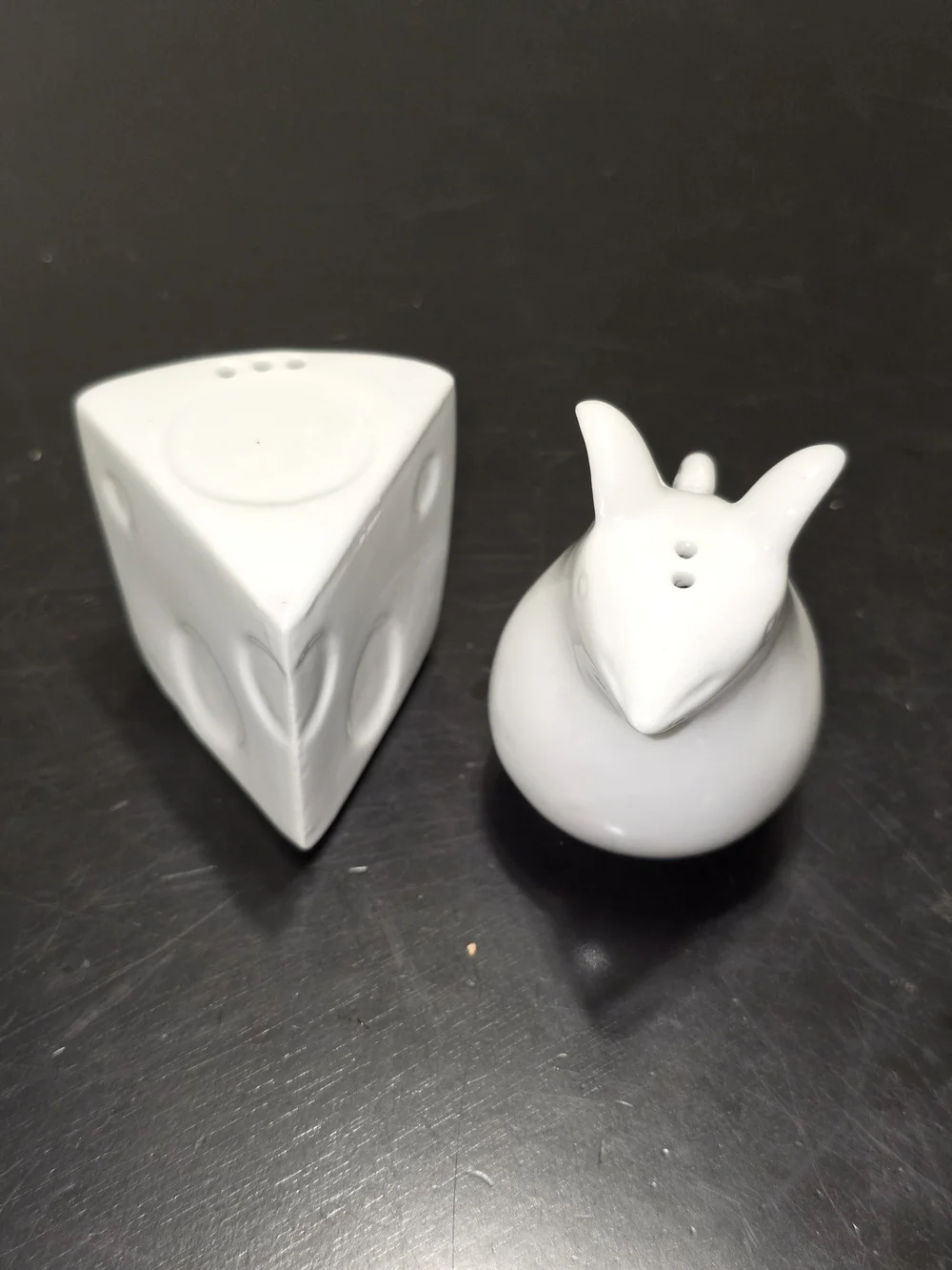 Ceramic Mouse & Cheese Salt and Pepper Shakers